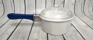 Princess House Nouveau White Ceramic Cookware 1 1/2Qt Pan Pot w/Lid France - Picture 1 of 6