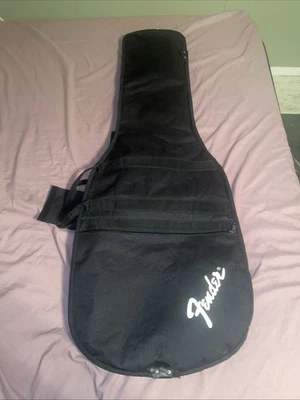 Black Fender Light Padded Backpack Style Guitar Gig Bag w/ Logo - Image 1 of 4