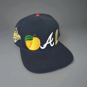 Atlanta Braves Hat Cap 90s World Series Champions Trophy Georgia Peach Rare EUC - Picture 1 of 13