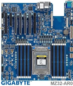 Gigabyte MZ32-AR0-00 Motherboard(Rev 3.0)Support AMD EPYC 7002/7003 Series CPU - Zdjęcie 1 z 3