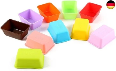 Mini Muffins Backform 10 Stück - CRITIVE-S Quadratische Form Silikon Backform  - Bild 1 von 4