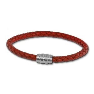 SilberDream Leder Armband 5mm rostrot 20cm Edelstahl Verschluss LAB0520 - Imagen 1 de 5