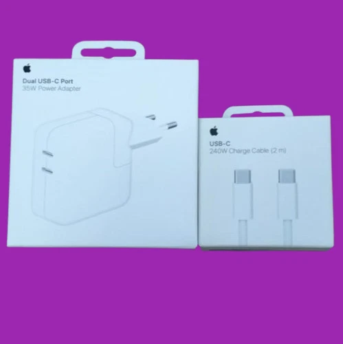 Cargador Apple 35W dual USB-C, para iphone 17/16/15/ipad/  cable 1m, 2m - Imagen 1 de 4