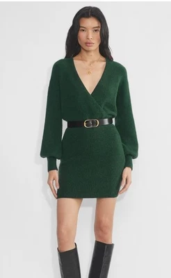 Aritzia Knit Wrap Sweater Mini Dress Size XL - Image 1 of 4