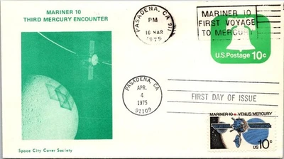 3.16.1975 FDC Mariner 10 3rd Mercury Encounter - Pasadena CA - J18990 - Image 1 of 2