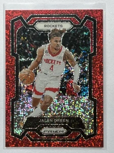 2023-24 Panini Prizm Jalen Green Prizm Red Sparkle #29 Rockets - Picture 1 of 2