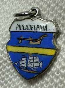 Pulsera vintage de plata esterlina/esmalte con bandera de Filadelfia Pennsylvania - Imagen 1 de 4