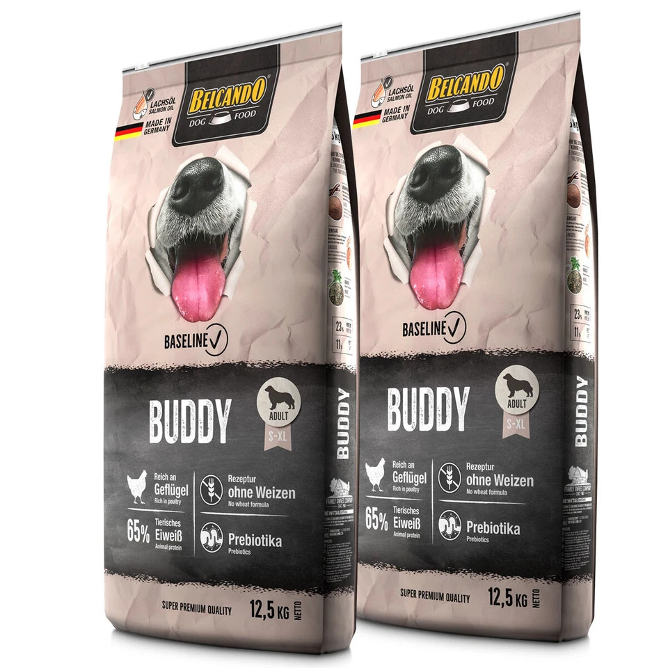 2 x 12,5 kg Belcando Buddy Trockenfutter für ausgewachsene Hunde normale aktiv - Bild 1 von 3