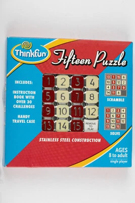 NEW Thinkfun Fifteen Puzzle Brain Game with Case & Instruction Booklet - Image 1 of 4
