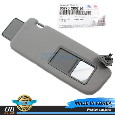 ⭐GENUINE⭐ Sun Visor GRAY RIGHT PASSENGER for 06-09 Hyundai Santa Fe 852202B511J4 - Image 1 of 4