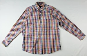 Alan Flusser Multi Color Plaid Cotton Long Sleeve Button Down Men's Size Medium - Imagen 1 de 10