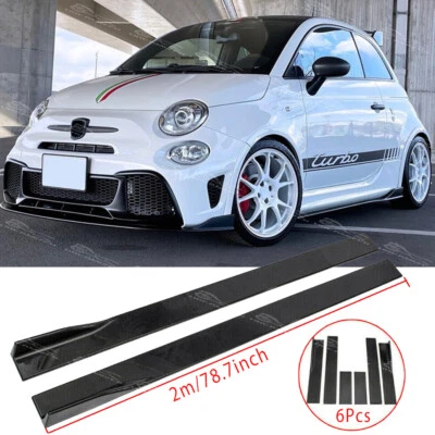 Para Fiat Abarth 500 79" Faldones Laterales Panel Balancín Extensión Divisor Alerón Labio Foto 1 de 4