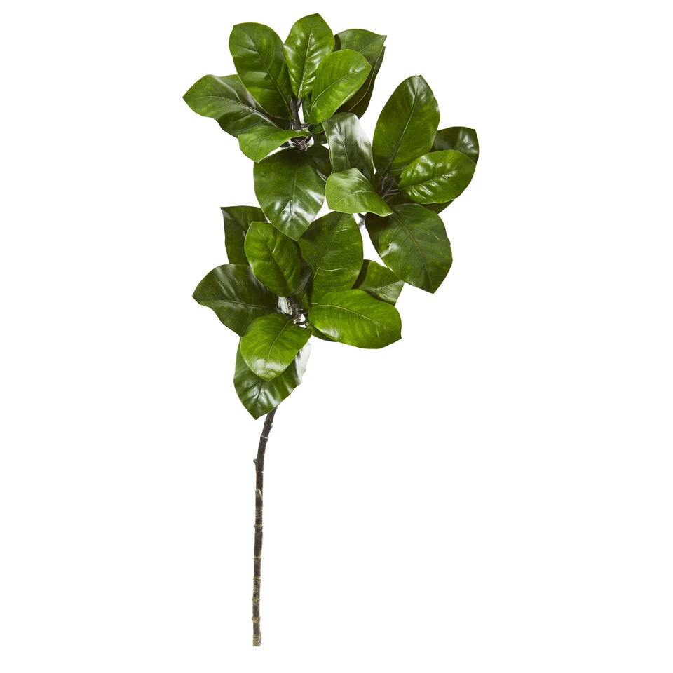 Magnolia Leaf Artificial Spray Plant Realistic Decor Nearly Natural 35” Set of 3 - Image 1 of 1
