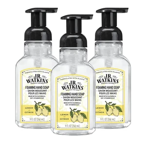 J.R. Watkins Foaming Hand Soap with Pump Moisturizing Foam Lemon 9 Fl Oz, 3 Pack - Picture 1 of 9