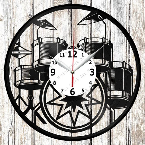 Drums Vinyl Wall Clock Made Of Vinyl Record Fan Art HandmadeThe Best Gift 1636 Cover