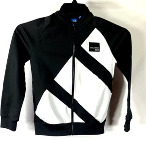 Adidas Big Girls Lightweight Track Jacket Black & White Small 10 - Picture 1 of 5