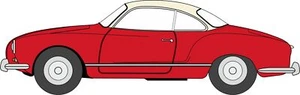 Oxford Diecast 76KG001 OO Gauge VW Karmann Ghia Henna Red And Pearl White - Picture 1 of 1