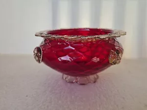 Murano Rubinrot und Gold Glas Schale - Bild 1 von 24