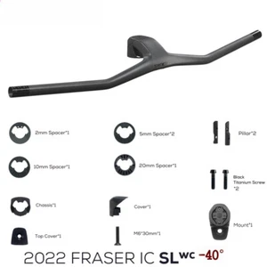 -40° IC SL WC Carbon Integrated Cockpit MTB Handlebar 70 80mmx740mm Riser Bar - Picture 1 of 41