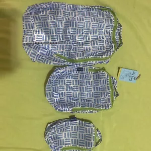 3pcs Suitcases Compression Packing Cube Travel Luggage Organizers Bag Blue Bag - Picture 1 of 10