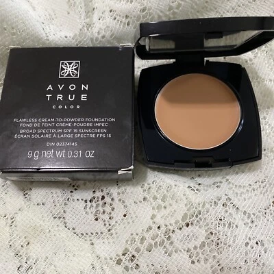 Avon ~ Color verdadero ~ Base impecable crema a polvo ~ Beige medio ~ Foto 1 de 3