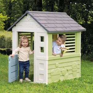 Casa de juegos para niños jardín Smoby con ventanas y puertas ideas de regalo al aire libre para niños Reino Unido - Imagen 1 de 5