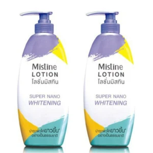 Mistine Body Lotion Super Nano Moisturizing Whitening Toning Skin 250 ml x 2 - Picture 1 of 5