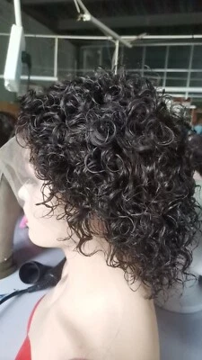 Peluca Completa Encaje 6" Pixie Cabello Humano Rizado para Mujer Envío Gratis Foto 1 de 4