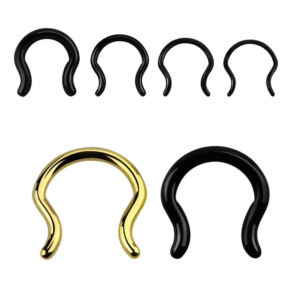 ❤ 1,2 mm - 3 mm Nasenpiercing, Septum - Retainer / Keeper / gebogen - Chirurgens - Bild 1 von 1