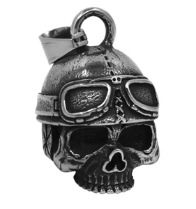 Biker Bell Glocke Metall Anhänger Motorrad Totenkopf Helm Glücksbringer MC - Bild 1 von 3