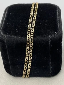 ITALY Solid 14K Yellow Gold Diamond Cut ANCHOR Chain Necklace 19.5” length 3.7gr - Bild 1 von 16