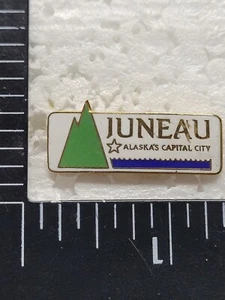 JUNEAU ALASKA CAPITAL CITY HAT LAPEL PIN PIN BACK USED (V2207) - Picture 1 of 3