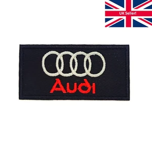 Iron On AUDI Patch Car Embroidered Car Logo Patches for Jeans Jackets Hats Bags - Picture 1 of 5