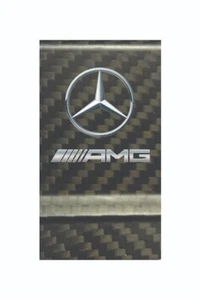 Mercedes AMG Logo REAL Carbon Fiber Money Clip in 2x2 Gloss *Top Quality* - Picture 1 of 2