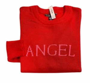 $78 New Victorias Secret Sweater Red ANGEL Long Sleeve Cashmere Blend Fitted XSm - Picture 1 of 4