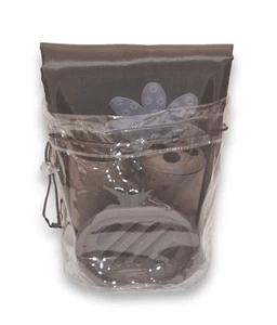 Juego de accesorios Bath in a Bag- Revestimiento de cortina de ducha de tela, anillos-marrón - Imagen 1 de 1