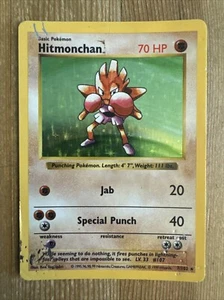 Hitmonchan 7/102 Base Set Shadowless Rare Holo Pokemon Card WOTC DMG - Picture 1 of 2