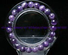 8mm Genuine Natural Purple Amethyst Crystal Round Gems Beads Bracelets 7.5" AA
