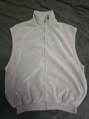 Fear Of God Essentials Fleece Grey Full Zip Vest Size Medium  - Image 1 of 4