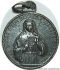 Q6316 Médaille Le Sacré Coeur Règnera Malgré Satan Sainte Jesus 1900'S Silver