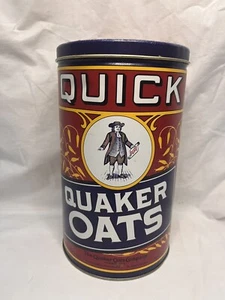 Vintage 1990 Quick Quaker Oats Tin Limited Edition Advertising Container EMPTY - Picture 1 of 2