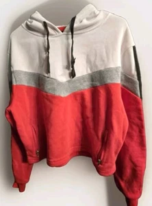 Vintage Y2K Baby Phat Cropped Hoodie Zip Pockets Red White Women's Size 1X XL - Picture 1 of 3