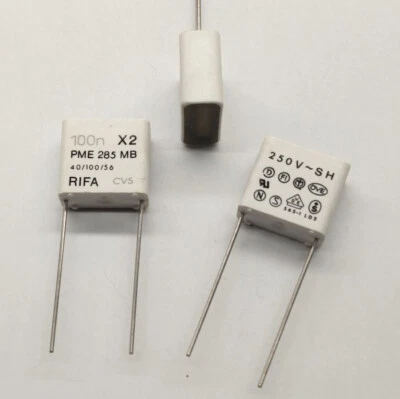 1 pz. Condensatore 100nF 250V AC X2 Rifa PME285 MB