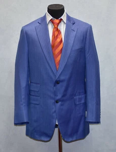 I5 NWT PAUL STUART Blue Herringbone Cashmere & Silk Tall Blazer Size 40 L $2284 - Picture 1 of 8