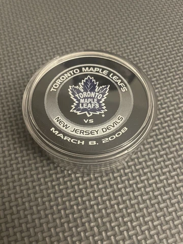 3/8/2008 TORONTO MAPLE LEAFS VS NEW JERSEY OFFICIAL PUROLATOR SPONSOR PUCK Cover