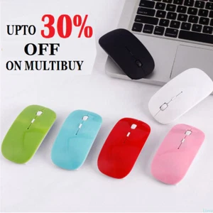 2.4GHz Wireless Cordless Mouse Slim Mice Optical Scroll PC Laptop Computer USB - Picture 1 of 14