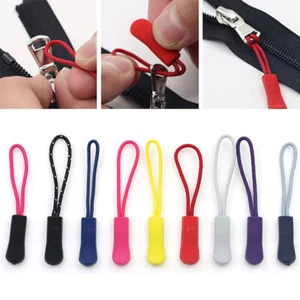 10x Tirador de Cremallera Extremo Ajuste Cuerda Etiqueta Fijador Cremallera Cable Clip Mochila - Imagen 1 de 40