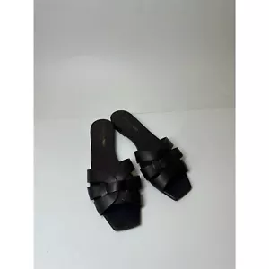 Saint Laurent Paris Saint Laurent Paris Burgundy Leather Sandals - Picture 1 of 7
