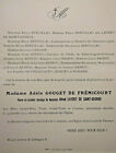 GOUGET DE FREMICOURT Laydet de Saint George FAIRE PART Breuillac Astruc 1912