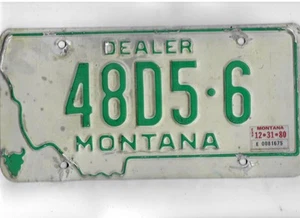 MONTANA 1980 license plate "48D5-6" ***LIBERTY***DEALER*** - Picture 1 of 1